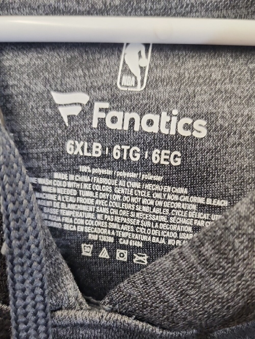 6X Fanatics BOSTON CELTICS Gray NBA Pullover Hoodie with White Logo - Picture 2 of 3
